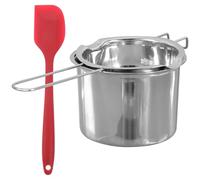 ULTECHNOVO Pentola Bagnomaria in Acciaio Inox 304 400ml per Sciogliere Cioccolato Burro Formaggio con Spatola Set per Cucina Pasticceria e Creazione Candele Colore Casuale