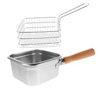 ULTECHNOVO Pentola Friggitrice in Acciaio Inossidabile con Pentola per Frittura Bollitura e Cottura Vapore Compatta e Portatile per Cucine Piccole e Viaggi