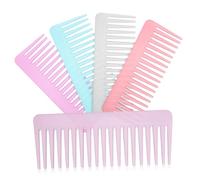 ULTECHNOVO Pettine Districante a Denti Larghi Per Chioma Bagnati e Ricci 5 Pezzi Plastica Resistente Pettini Grandi Per Donna Uso Professionale Styling Quotidiano