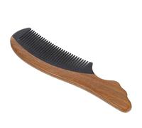 ULTECHNOVO Pettine in Legno di Sandalo Verde, Piccolo e Facile da Impugnare Manico Liscio e Curvo, per Uso in Viaggio e All'aperto Colore Casuale