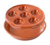 ULTECHNOVO Piatti Ceramica per Escargot con Teglia da Forno Resistente ad Alta Temperatura Smalto Liscio e Design Divisorio per Servire Elegante per Cucina Casa e Ristorante