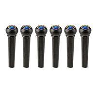 ULTECHNOVO Piroli per Ponti di Chitarra in Plastica Neri Cat’S Eye Blu Set da 6 Pezzi Accessori di Ricambio per Chitarra Folk Sostituzione Facile e Resistente per Manutenzione Strumenti
