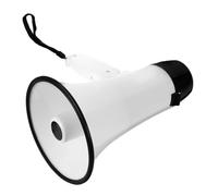 ULTECHNOVO Plastica Megafono Portatile con Tracolla Bianco per Eventi | Design Leggero e Suono Chiaro, Uscita Potente, per Manifestazioni All'aperto e Ambulante
