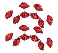 ULTECHNOVO Pompon da Cheerleader in Plastica con Manico a Fiore Set 8 Pezzi Rosso Medio Accessori per Spirito di Squadra e Competizioni Sportive Scolastiche