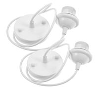 ULTECHNOVO Portalampada a Vite E27 Cavo Sospensione 1 Metro Bianco, Rosone da Soffitto per Lampade Led, Kit Lampada a Sospensione Industriale per Soffitti Inclinati, Set 2 Pezzi