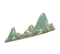 ULTECHNOVO Portapennelli Supporto Multiplo in Ceramica Verde a Forma di Montagna Organizer Artistico per Calligrafia e Pittura per Pennelli Sumi per Decorazione Scrivania Casa e Ufficio