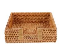 ULTECHNOVO Portatovaglioli in Rattan Vintage Dispenser per Tovaglioli e Scatola Resistente Assorbente