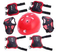 ULTECHNOVO Protezione Sportiva con Elmetto Rinforzato Rosso Ginocchiere e Gomitiere per Skateboard Bicicletta e Monopattino Equipaggiamento Sicuro e Confortevole per Attività Outdoor