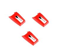 ULTECHNOVO Puntine di Ricambio per Giradischi 3 Pezzi, Stilo Conico in Rubino Rosso, Ago dello Stilo per Fonografo Braccio in Alluminio e Plastica, Alta Precisione per Suono Realistico