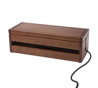 ULTECHNOVO Scatola Portaoggetti in Legno per Multiprese e Caricabatterie, Organizer per Cavi Vano Nascosto, Contenitore Salvaspazio per Uso Domestico e Ufficio, Colore Marrone