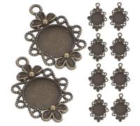 ULTECHNOVO Set 10 Pezzi Basi Pendenti Rotonde in Lega Stile Vintage Bronzo Antico per Personalizzare Gioielli Facile da Infilare Accessori per Mostrare Fotografie