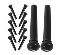 ULTECHNOVO Set 12 Piroli per Chitarra Acustica Neri in Plastica, Perni per Corde Ponte Chitarra Folk, Accessori Ricambio per Chitarristi Principianti e Professionisti