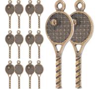 ULTECHNOVO Set 18 Pezzi Ciondoli Racchetta da Tennis in Metallo, Accessori Fai da Te per Gioielli e Braccialetti, Charm Unici per Artigianato e Idee Regalo per Tennisti