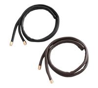 ULTECHNOVO Set 2 Pezzi Accessori per Chioma in Pelle Nera e Marrone Fasce per Chioma Resistenti alla Scoloritura per Acconciature Quotidiane e Treccia