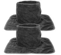 ULTECHNOVO Set 2 Pezzi Coprimaterasso Lettino Massaggio con Foro per Viso in Microfibra Traspirante Grigio Scuro Asciugamani Spa per Saloni di Bellezza Centri Benessere e Cliniche