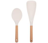 ULTECHNOVO Set 2 Pezzi Spatole per Riso in Silicone Bianco, Resistenti al Calore Impugnatura Comoda, per Uso Domestico e Ristoranti