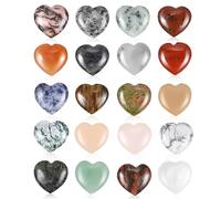 ULTECHNOVO Set 20 Pezzi Cristalli a Forma di Cuore Piccoli 20Mm Pietre Decorative Colorate per Meditazione Decorazione Casa e Creazione Gioielli Fai da Te Colore Casuale Colore Casuale