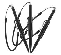 ULTECHNOVO Set 3 Penne Touch Resistive in Metallo Clip e Cordino Anti-Smarrimento, Penna Stilo per Schermo Resistivo di Tablet e Smartphone, Penna per Scrittura e Disegno su Touchscreen