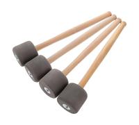 ULTECHNOVO Set 4 Bacchette per Grancassa con Manico in Legno Antiscivolo e Testa in Schiuma Morbida Grigia Bacchette Leggere per Batteria per Principianti Studenti e Musicisti Intermedi