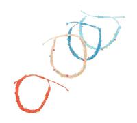 ULTECHNOVO Set 4 Braccialetti Intrecciati Regolabili in Filo di Cera e Perline, Braccialetti di Amicizia Impermeabili per Donna e Uomo, Accessori Leggeri Fatti a Mano per Uso Quotidiano