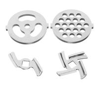 ULTECHNOVO Set 4 Pezzi Dischi e Lame di Ricambio in Ferro e Acciaio Inox per Tritacarne Elettrico, Accessori per Macinazione Carne, Sostituzione Utensili da Cucina per Uso Domestico