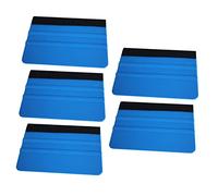 ULTECHNOVO Set 5 Raschietti per Pellicole Auto in Plastica Bordo in Feltro Blu 10x7cm, Strumenti per Applicazione Pellicole Protettive su Finestrini, Accessori Anti-graffio per Auto, Uso