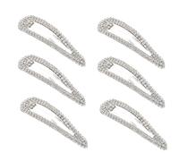 ULTECHNOVO Set 6 Fermagli per Chioma Strass Argento in Ferro, Eleganti Accessori per Sposa, Decorazione Raffinata per Acconciature da Matrimonio