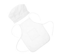 ULTECHNOVO Set Accessori per Fotografia Cappello e Grembiule da Cuoco, Costume Bianco per Ragazzo Ragazza Piccoli, per Foto e Uso Giornaliero