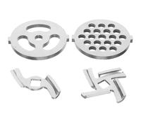 ULTECHNOVO Set Accessori Tagliacarne Elettrico in Acciaio Inox e Ferro, Piastra e Lama Sostitutiva per Tritacarne, Parti di Ricambio per Utensili Cucina, Facile Installazione per Uso