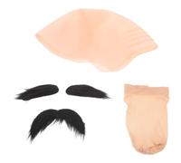 ULTECHNOVO Set Calotta Calva Realistica in Lattice con Barba e Rete per Parrucca Copricapo da Cosplay e Costume da Uomo e Donna per Halloween Teatro e Feste a Tema Riutilizzabile e