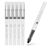 ULTECHNOVO Set da 6 Penne Roller a Inchiostro Liquido Nero 05 MM con Tema Spaziale Penne a Sfera a Rotazione ad Asciugatura Rapida per Scrittura Disegno Tecnico e Appunti Quotidiani