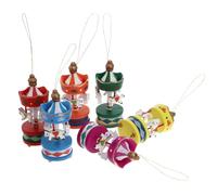 ULTECHNOVO Set da 6 Pezzi di Ornamenti Natalizi a Forma di Giostra in Legno Decorazioni per la Casa e Ciondoli Creativi per Albero di Natale Souvenir Natalizio Design Colore Casuale
