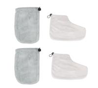 ULTECHNOVO Set di Guanti e Copripiedi Conserve Calore in Cotone e Peluche 2 Colore Casuale e Massimizza L'assorbimento di Umidità per Terapia Cera di Paraffina per Uso Domestico e Spa