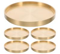 ULTECHNOVO Sottobicchieri in Rame Retrò Set 5 Pezzi Piattini d'Epoca per Tazze da Tè e Caffè Termoisolanti per Casa e Cerimonia del Tè