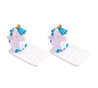 ULTECHNOVO Supporto per Telefono Cellulare Unicorno in Plastica Blu 2 Pezzi Tocco Morbido e Protezione Occhi per Casa e Ufficio Design Creativo e Divertente