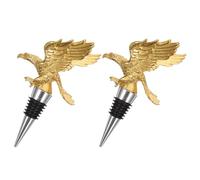 ULTECHNOVO Tappi Per Bottiglie Di Vino a Forma Di Aquila in Lega Color Oro, Tappi Salvavino Decorativi Ermetici, Set 2 Pezzi, Per Picnic, Feste e Uso Quotidiano