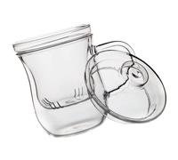 ULTECHNOVO Tazza da Tè in Vetro Filtro per Tisane, Dotata di Coperchio e Manico, per Infusione e Utilizzo in Ufficio o Durante Spostamenti