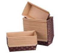 ULTECHNOVO Teglie Monouso per Pane in Cartone Ondulato 25 Pezzi, Mini Stampi da Plumcake Resistenti al Calore e All’olio, Forma Barca Stabile per Cottura e Confezionamento Pane e Dolci