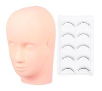 ULTECHNOVO Testa Manichino in Silicone Beige per Pratica Extension Ciglia, Utile per Make-up e Formazione Estetica