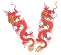 ULTECHNOVO Toppe da Cucire a Forma di Drago 2 Pezzi Rosso, Pratiche e Resistenti per Zaini e Scarpe, per Riparazioni e Decorazioni Creative