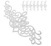 ULTECHNOVO Toppe Poliestere Ricamate Termoadesive per a Argento Abbigliamento e Calore Design Adesivo 10 Decorare in e Gonne in Fai-da-te