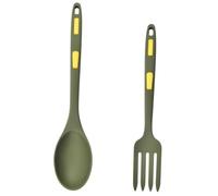 ULTECHNOVO Utensili Cucina in Silicone Resistente al Calore Forchetta Lunga e Cucchiaio per Pasta Design Bordi Lisci e Manico Ergonomico per Impiattare Spaghetti e Mescolare