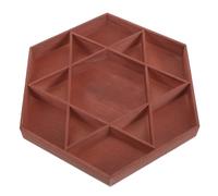 ULTECHNOVO Vassoio in Legno a Esagramma Scomparti per Frutta Secca | Contenitore Merenda Scomparti, per Tavolo in Camera e Picnic All'aperto, Forma Esagramma