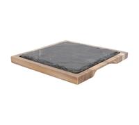 ULTECHNOVO Vassoio Superficie Liscia e Facile da Pulire in Legno e Pietra per Pizza e Bistecca Giapponese Multifunzione per Casa e Hotel