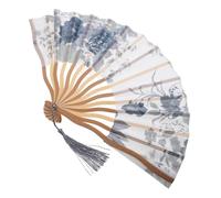 ULTECHNOVO Ventaglio Pieghevole in Seta Ventilatore ventaglio Pieghevole Giapponese ventagli Pieghevoli Decorativi Fan per Il Tea Party Fan Giapponese ventagli del Festival di Legno Grigio