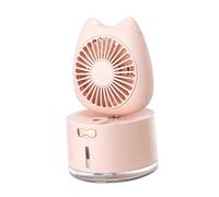 ULTECHNOVO Ventilatore Usb Tifoso Gatto Mini Ventilatore Estivo Rosa