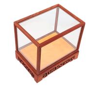 ULTECHNOVO Vetrina Trasparente in Legno Massello Per Esposizione e Conservazione Artigianale Scatola Polvere Per Figurine e Antichità Supporto Decorativo Home Display Box