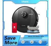Ultenic D10 Robot Aspirapolvere 15min LiDAR Mappa Rapida 4KPa Aspirazione 120min Tempo di Esecuzione Tappeto Auto-Boost, No-Go Zone, Programmazione del Tempo Ultenic D10