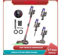 Aspirapolvere senza fili Ultenic U16 Flex 45KPa Aspirazione 60 minuti di autonomia, 180 ° Bacchetta flessibile, spazzola antigroviglio, ricarica per montaggio a parete Ultenic U16 Flex