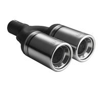 Ulter Sport Terminale scarico - Doppio tondo Ø80mm - Lunghezza 160mm - Installazione ->50mm - Inox